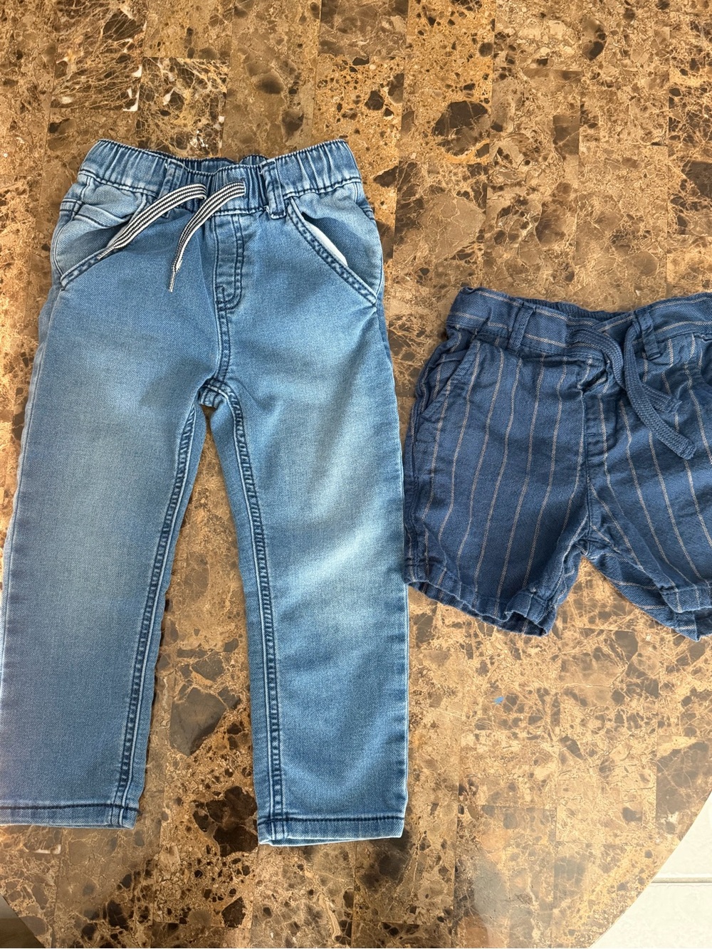 Mayoral Light Blue Pull-On Denim Jogger Pants and shorts